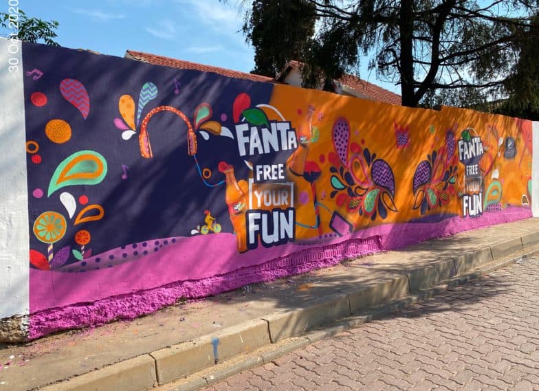 Digital billboard in urban setting